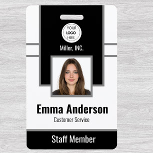 Black Employee Photo ID Company Security Badge