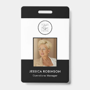 Black Employee Photo ID Security Badge with Logo