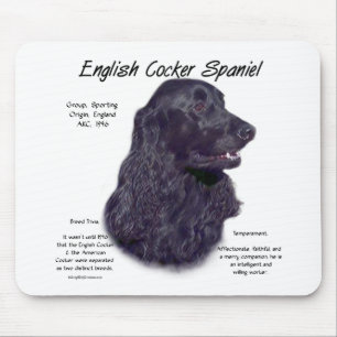 Black English Cocker Spaniel History Mouse Pad