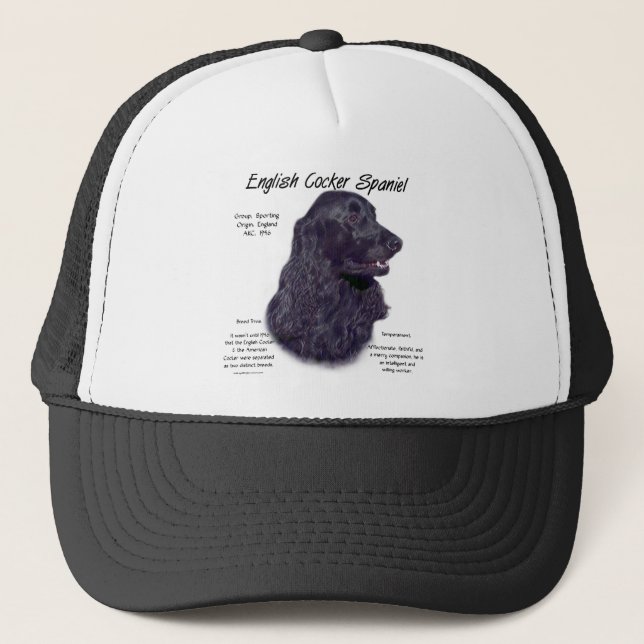 Black English Cocker Spaniel History  Trucker Hat (Front)