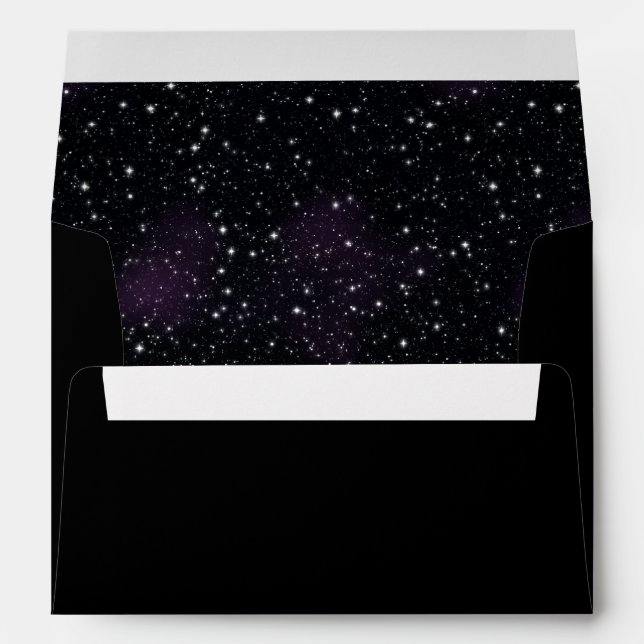 Black Envelope Space Stars Galaxy Nebula Lining (Back (Bottom))