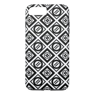 Black Equal Sign Geometric Pattern on White Case-Mate iPhone Case