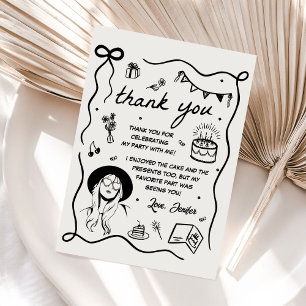 Black Eras Birthday Party  Thank You Card