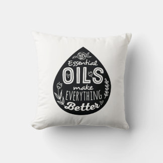 Black Essential Oil Drop Cushion