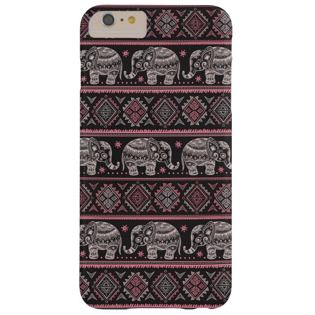 Black Ethnic Elephant Pattern Case-Mate iPhone Case (Back)