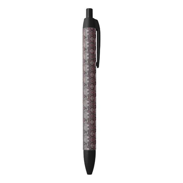 Black Ethnic Elephant Pattern Ink Pen (Bottom (Vertical))