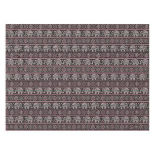 Black Ethnic Elephant Pattern Tablecloth