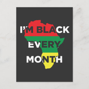 Black Every Month Natural Melanin African Roots Postcard