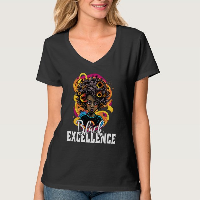 Black Excellence African Pride Black History Month T-Shirt (Front)