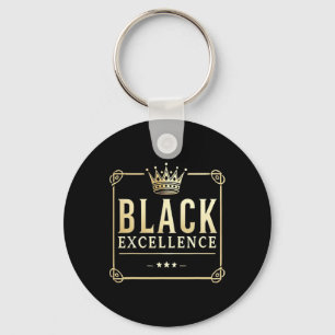 Black Excellence Gold Crown For Gift Black History Key Ring