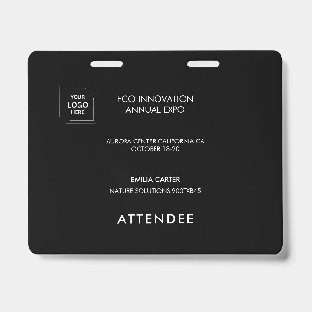 Black Exhibitor Event Access Identity Design ID Badge (Front)