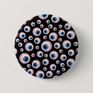 Black eyeball pattern 6 cm round badge