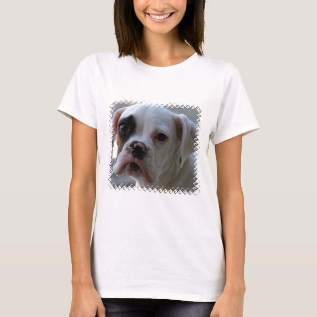 Black Eyed Boxer Dog Ladies T-Shirt (Front)