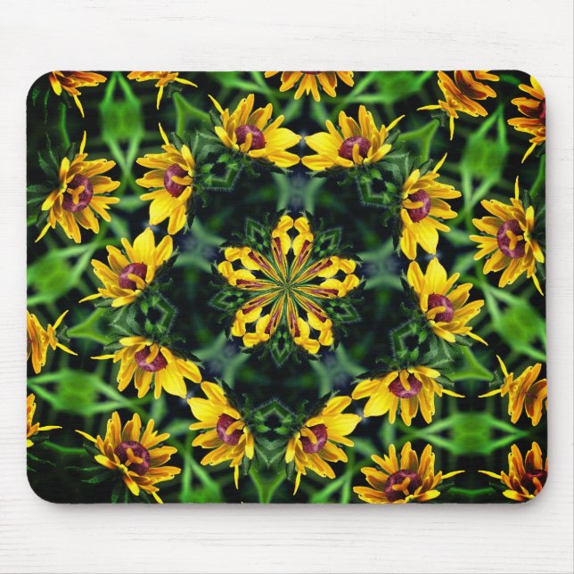 Black Eyed Susan Abstract Flower Art Mouse Pad (Front)