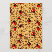 Black-Eyed Susan And Ladybugs Seamless Pattern