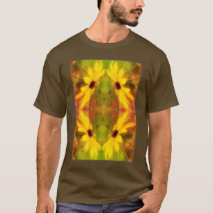Black Eyed Susan Daisy Distressed Abstract T-Shirt