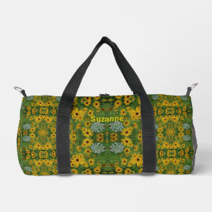 Black Eyed Susan Daisy Painting Personalised Duffle Bag