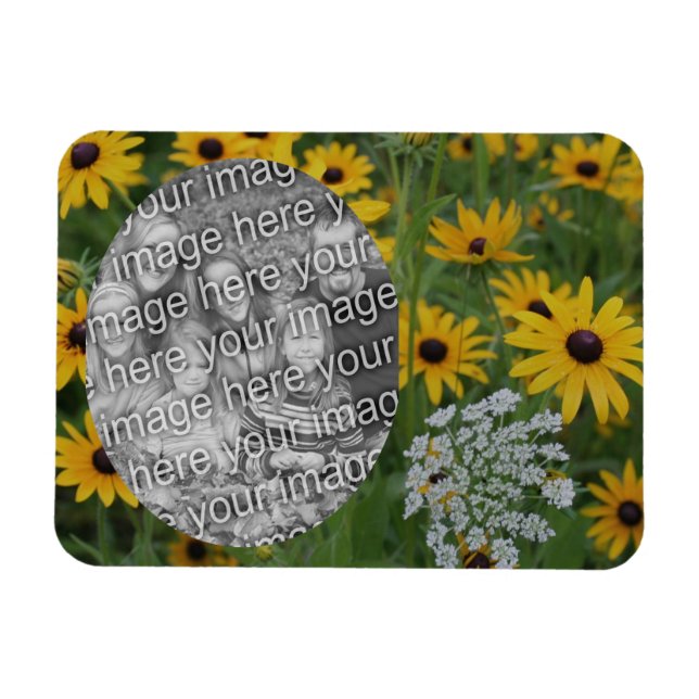Black Eyed Susan Field Frame Add Your Photo Magnet (Horizontal)