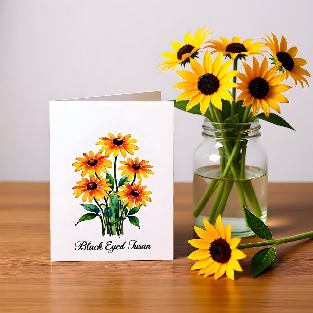 Black Eyed Susan Floral Blank Note Card (Creator Uploaded)