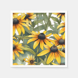 Black-Eyed Susan Floral Napkin