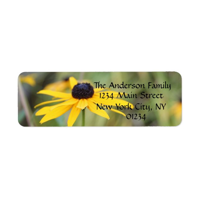 Black Eyed Susan, Floral Return Address Labels (Front)