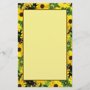 Black Eyed Susan Floral Stationary Sheet Stationery