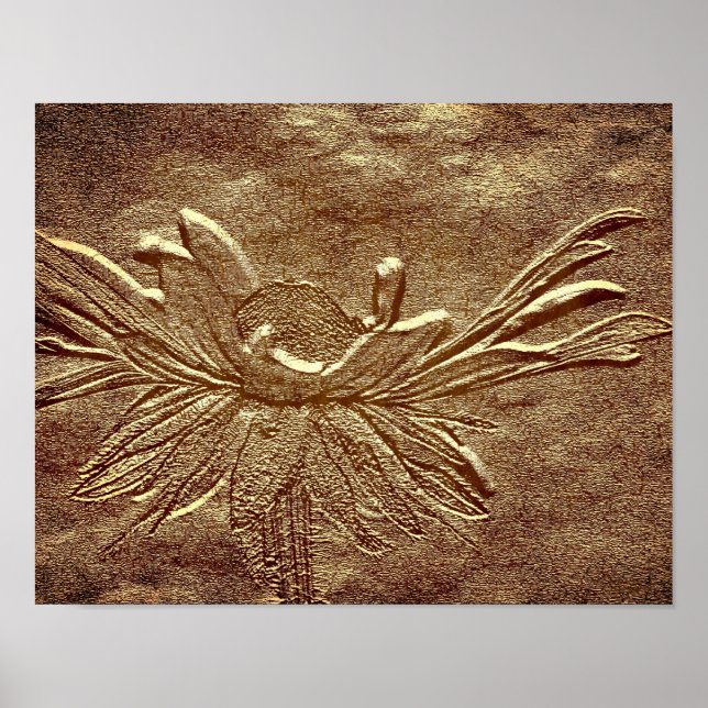 Black Eyed Susan Flower Art Sculpted Effect Poster (Front)