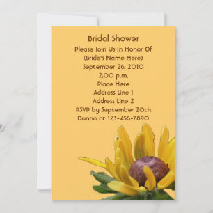 Black Eyed Susan Flower Bridal Shower  Invitation