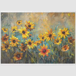 Black-Eyed Susan Flower Impressionist Decoupage Tissue Paper