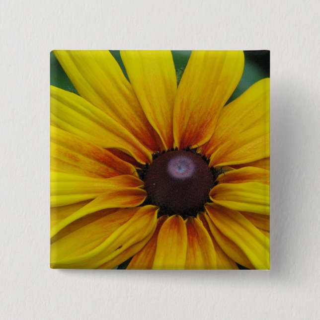 Black Eyed Susan Flower Square Pin (Front)