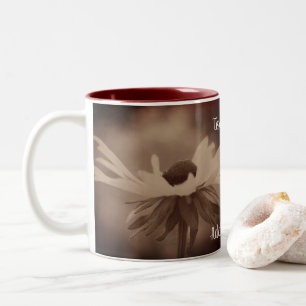 Black Eyed Susan Flower Vintage Personalized Two-Tone Coffee Mug