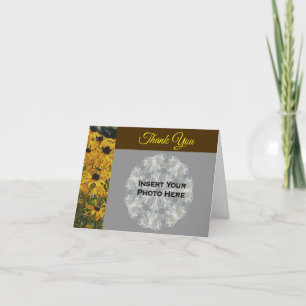 Black Eyed Susan Flower Wedding Photo  Thank You Card