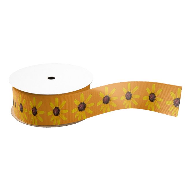 Black-eyed Susan Flowers Ribbon Grosgrain Ribbon (Creator Uploaded)