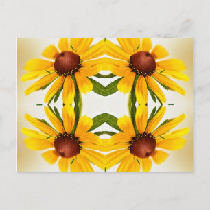 Black-Eyed Susan Kaleidoscope Pattern Postcard