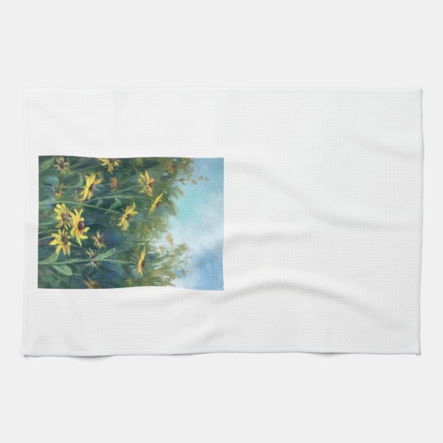 Black Eyed Susan kitchen towel by Mandy Roeing (Horizontal)