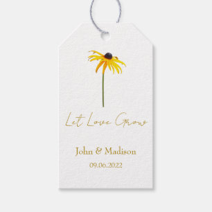 Black eyed susan Let love grow wedding seed Gift Tags