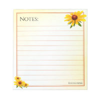 Black-Eyed Susan Notes Lined Floral Photography