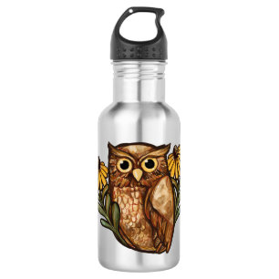 Black Eyed Susan Owl Flower Owls 532 Ml Water Bottle