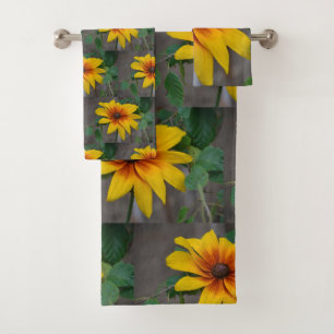 Black-Eyed Susan Pattern Bath Towel Set