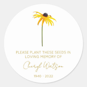Black eyed susan   Simple Memorial Seed Packet Classic Round Sticker