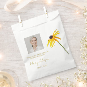 Black eyed susan Simple Photo Funeral Seed Favour Bags