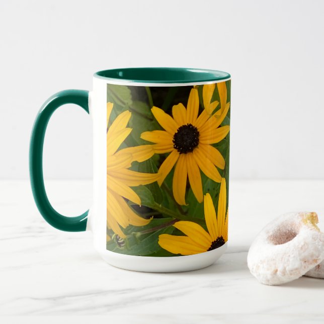 Black Eyed Susan Two-Toned Mug (With Donut)