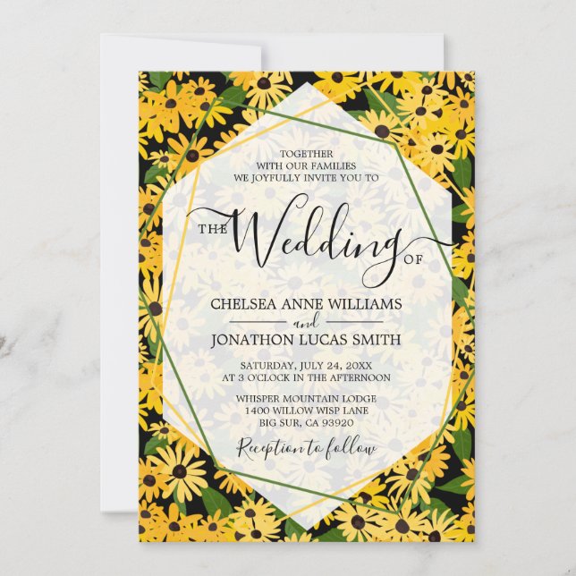 Black Eyed Susan Wedding Invitation (Front)