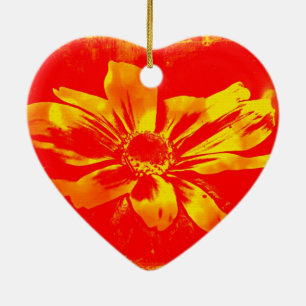 Black-Eyed Susan Wildflower - Digital Art Ceramic Tree Decoration