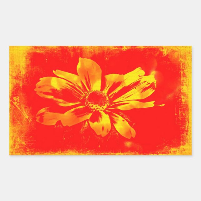 Black-Eyed Susan Wildflower - Digital Art Rectangular Sticker (Front)