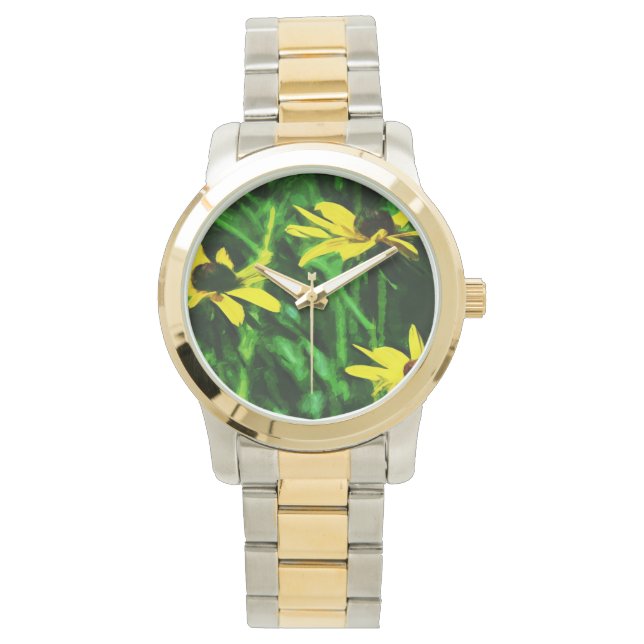 Black Eyed Susan Wildflowers Abstract Watch (Front)