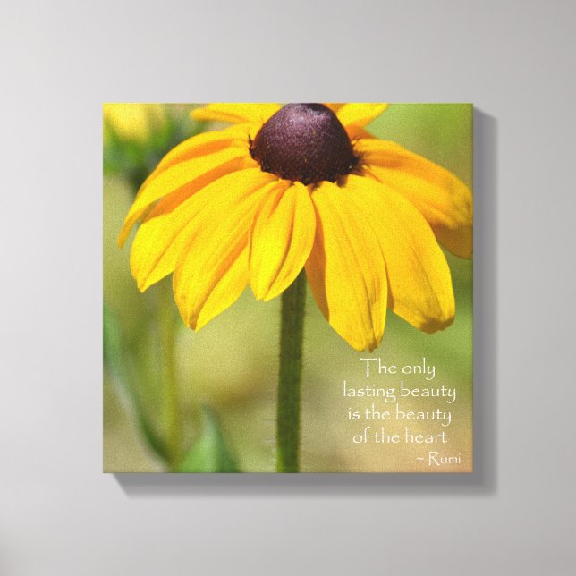 Black Eyed Susan with Quote by Rumi Canvas Print (Front)