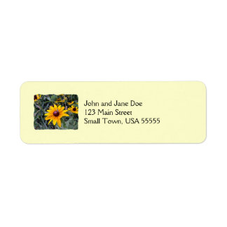 Black-Eyed Susan Yellow Return Address Labels