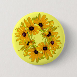 Black-eyed Susans 6 Cm Round Badge
