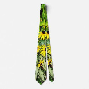 Black Eyed Susans By Stone Wall Tie